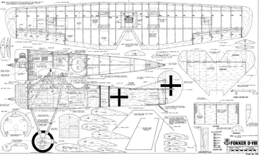 Fokker D8 plan, shortkit